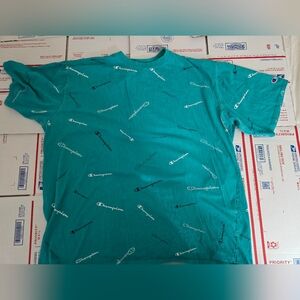 Champion Logo Shirt Tee Light Green Authentic Athleticwear, 2XLT (C2)